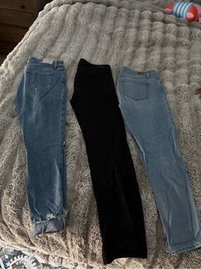 Three Women's PAIGE Jeans - Light Blue, Black, Medium Blue